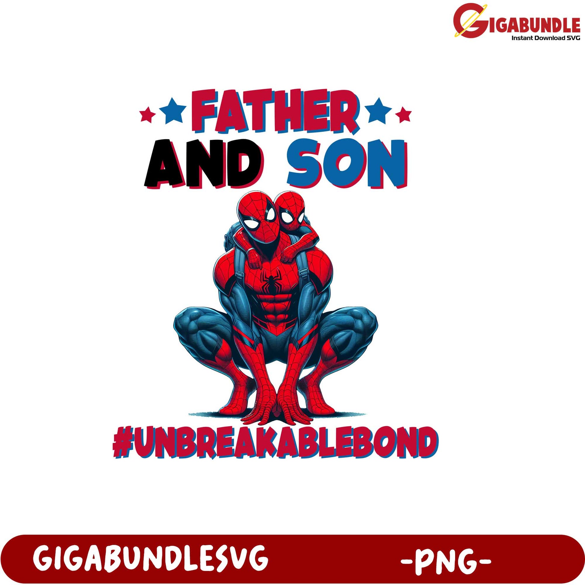 Father and Son Unbreakable Bond Spider-Man PNG Graphic Design Art
