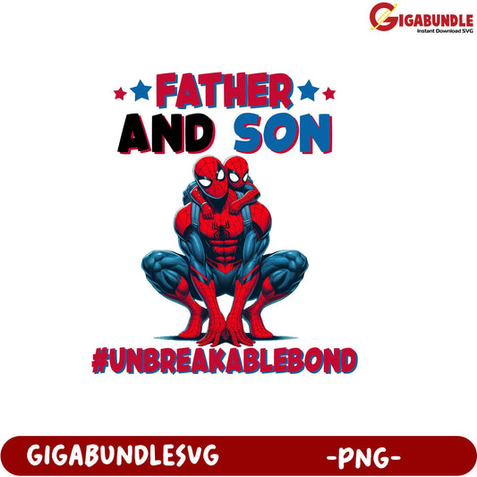 Father and Son Unbreakable Bond Spider-Man PNG Graphic Design Art