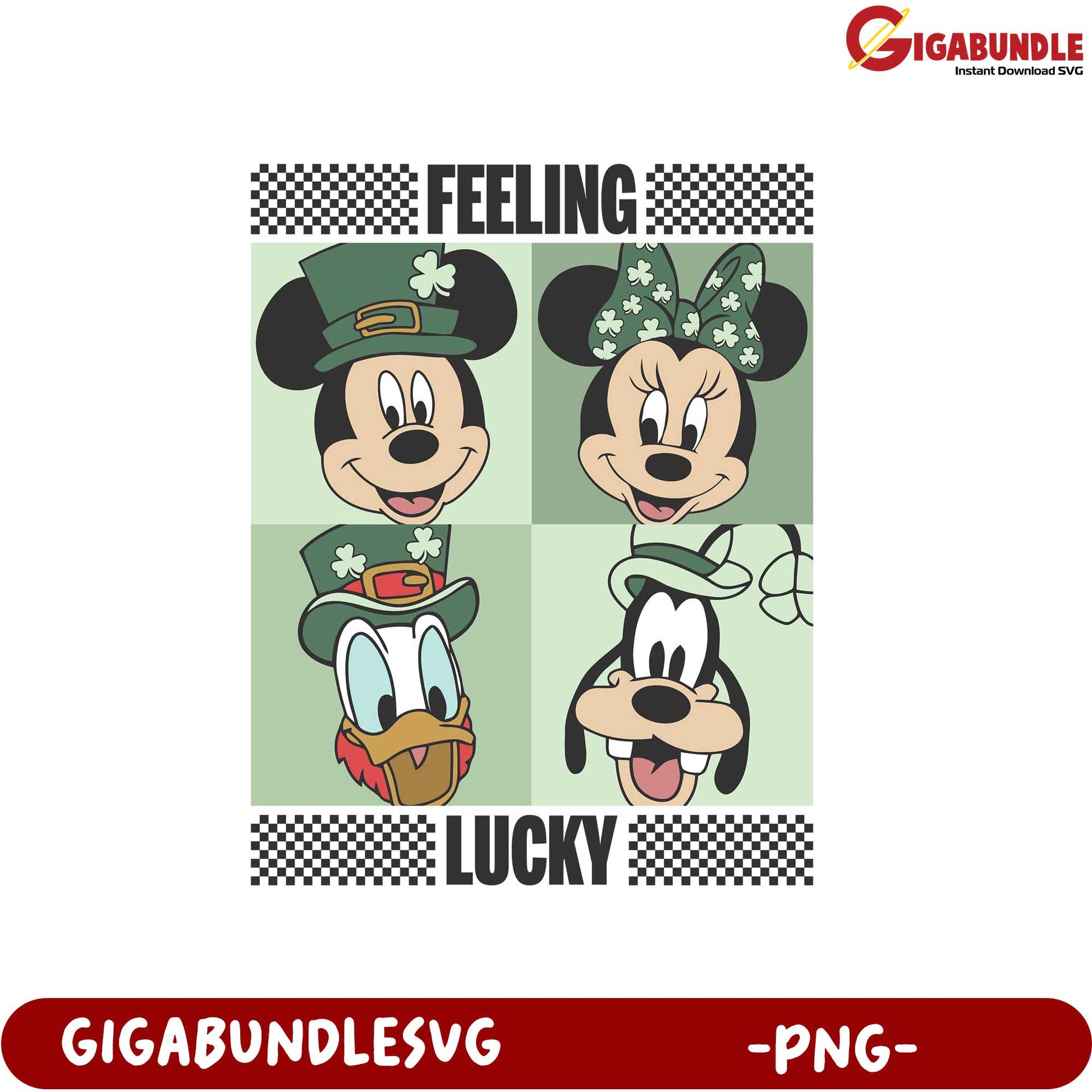 Feeling Lucky Disney Cartoon PNG for St. Patrick's Day Fun