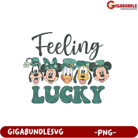 Feeling Lucky Disney Friends St Patrick's Day PNG Design
