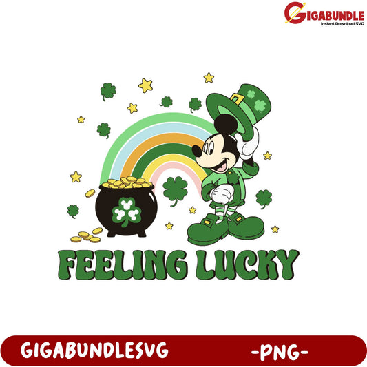 Feeling Lucky Mickey Mouse PNG – St. Patrick’s Day Design