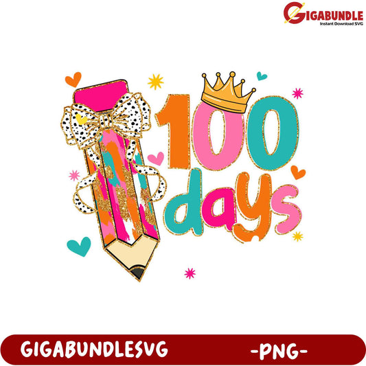 Festive 100 Days Celebration PNG Design for Fun Crafts