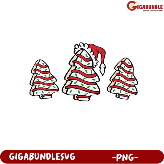 Festive Christmas Cookie Trees PNG  Cute Holiday Baking Decor