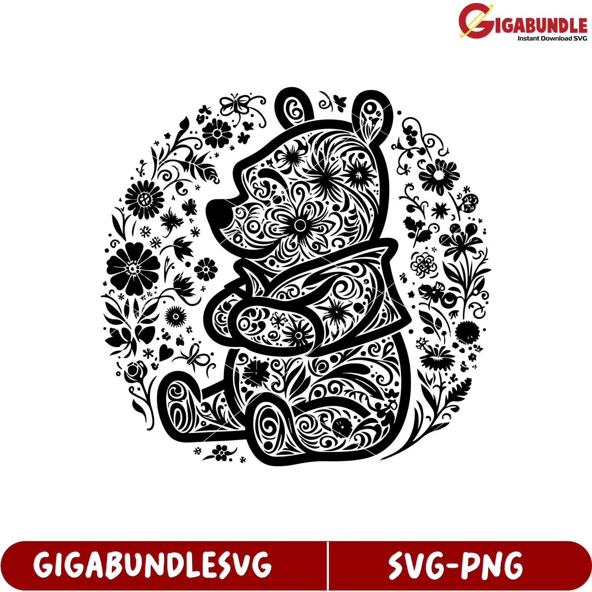 Floral Bear SVG Design for Creative Projects and Crafting Ideas