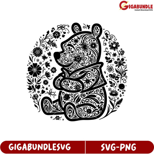 Floral Bear SVG Design for Creative Projects and Crafting Ideas