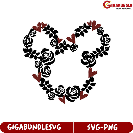 Floral Heart Design SVG for Crafts and DIY Projects Downloadable File