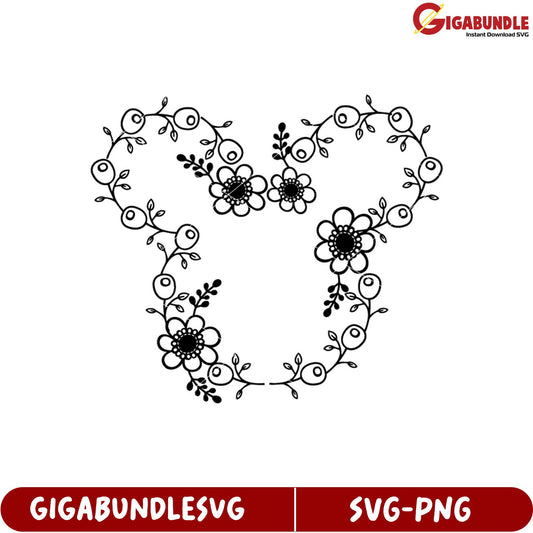 Floral Heart SVG Design for Creative Projects and Crafting Use