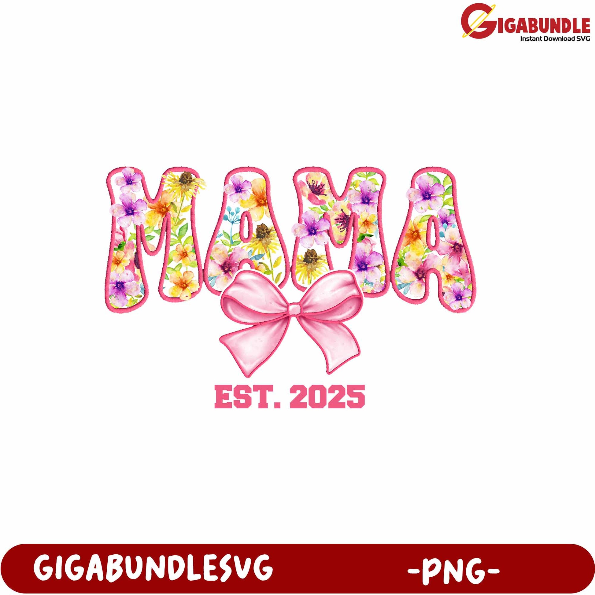 Floral Mama Design Established 2025 PNG Downloadable Art Decor