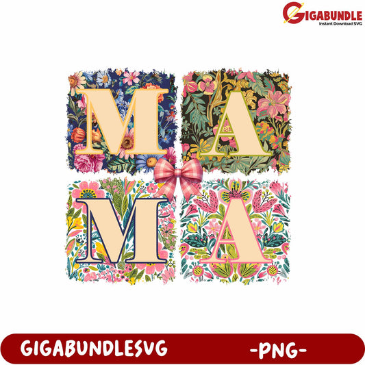 Floral Mama Design PNG File for Creative Projects and Crafting