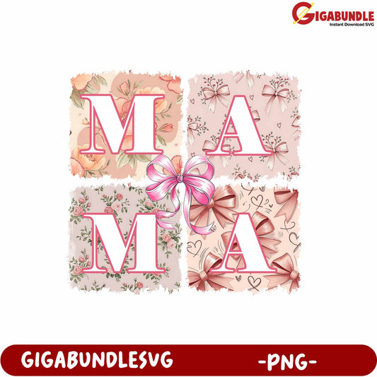 Floral Mama Design PNG for Mother's Day Craft Projects and Gifts