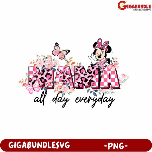 Floral Mama Design with Minnie Mouse PNG for Everyday Use