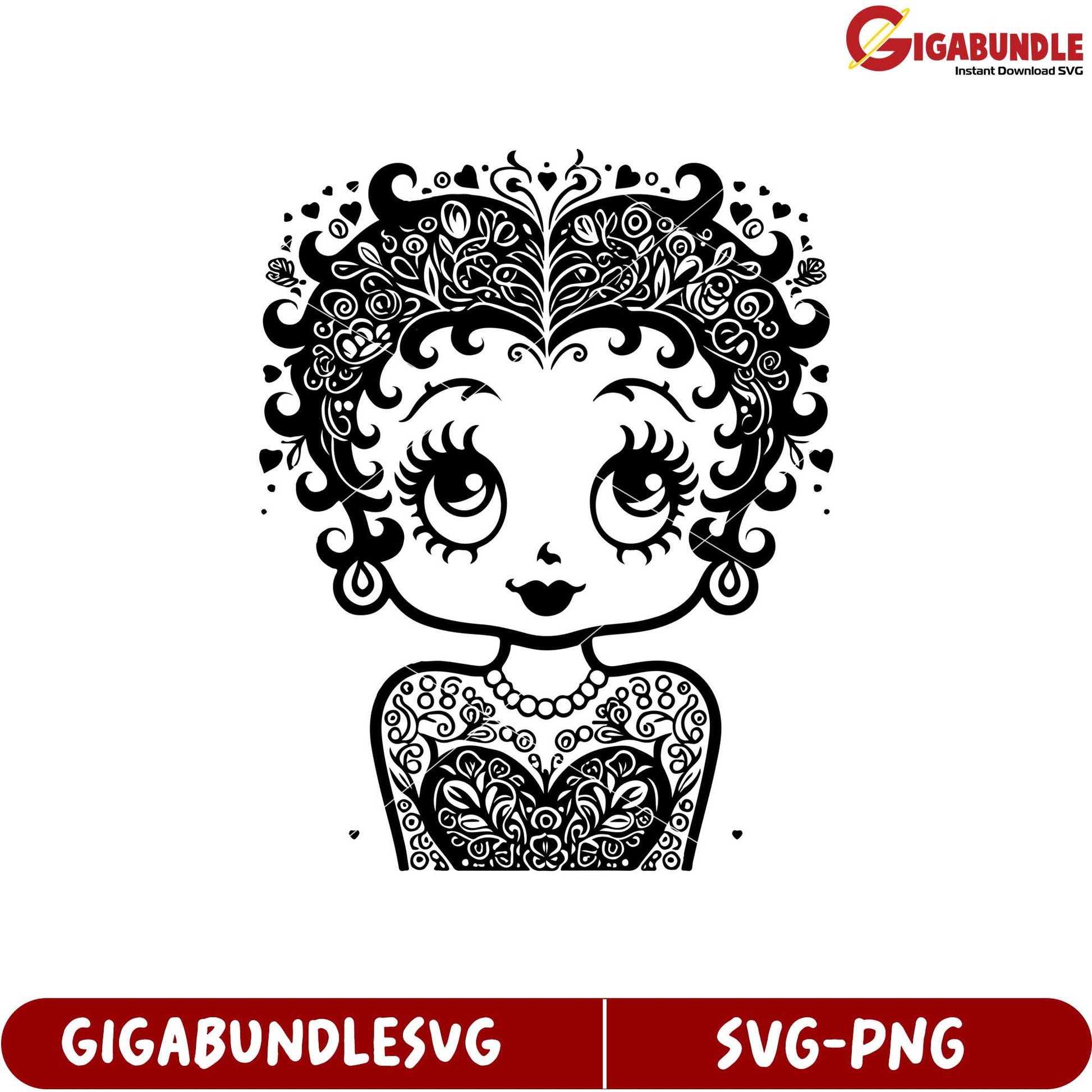 Floral Print Girl SVG Design for Creative Craft Projects and Printing