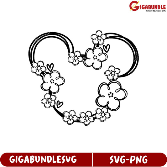 Flower Heart SVG Design for Creative Projects and DIY Crafts