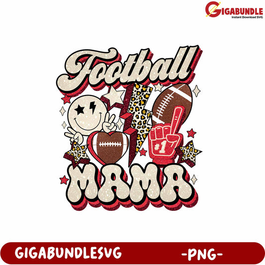 Football Mama Fun Graphic Design for Sports Fans Downloadable PNG