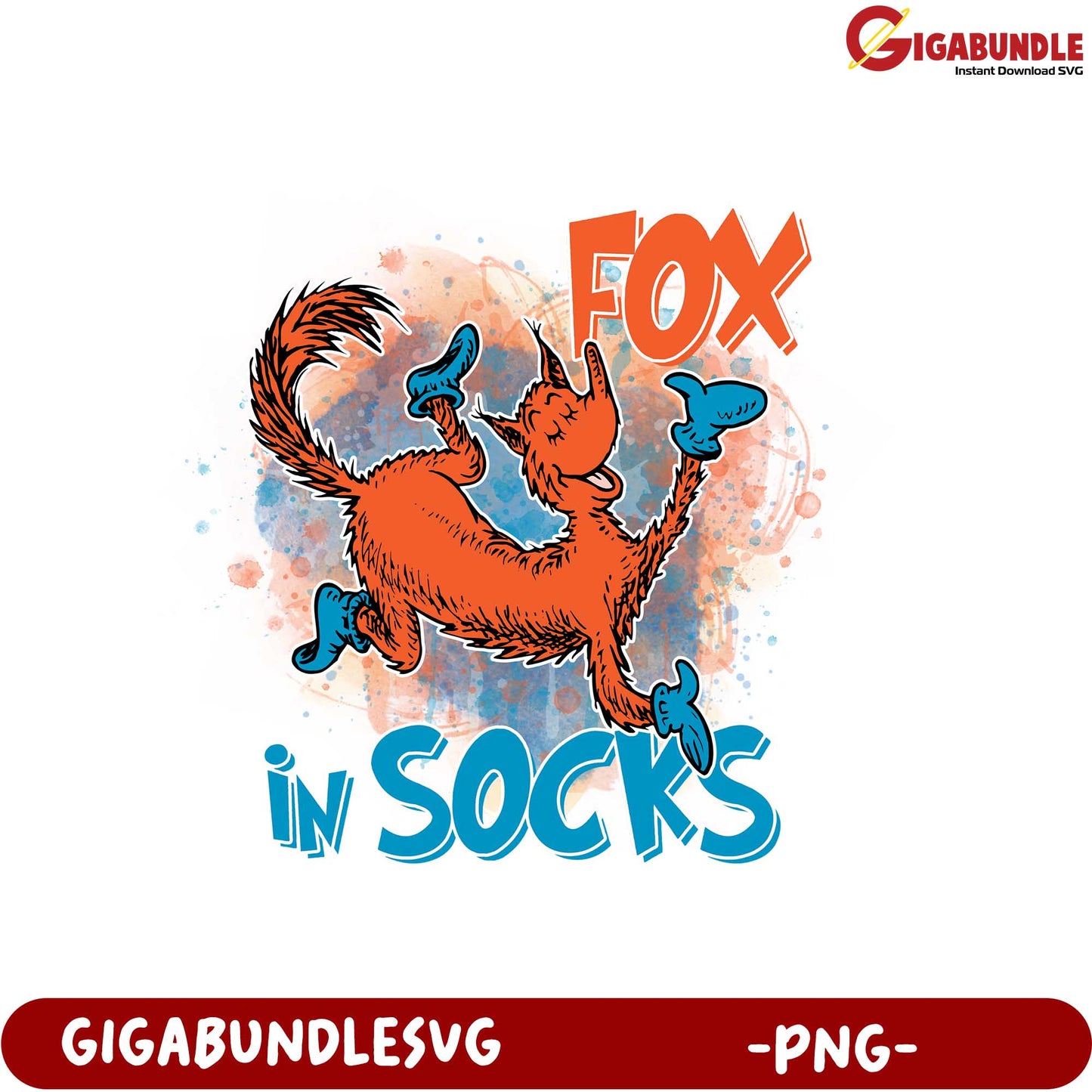 Fox in Socks PNG Design - Fun and Whimsical Cartoon Art