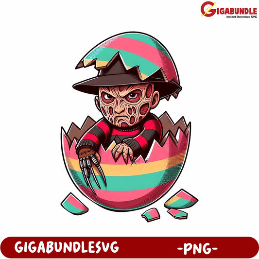 Freddy Krueger Egg PNG Graphic for Horror Inspired Designs