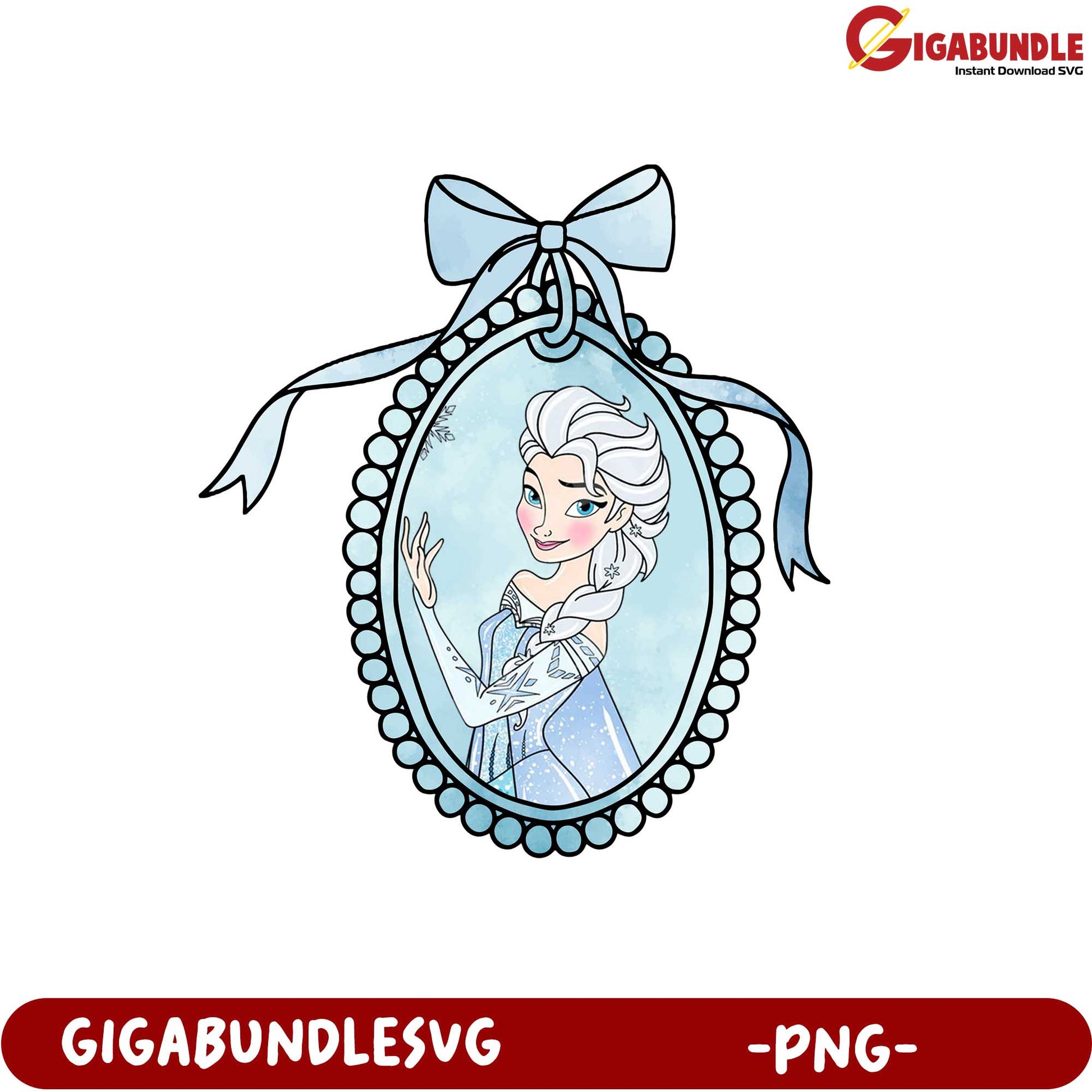 Frozen Princess Portrait PNG Clipart for Crafting and Design