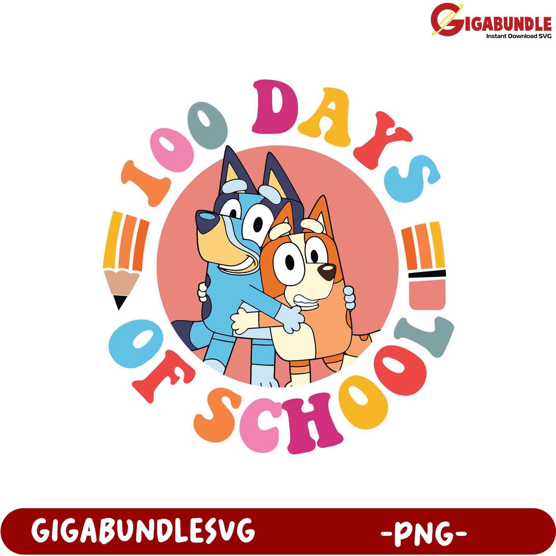 Fun 100 Days of School PNG Design for Kids' Projects