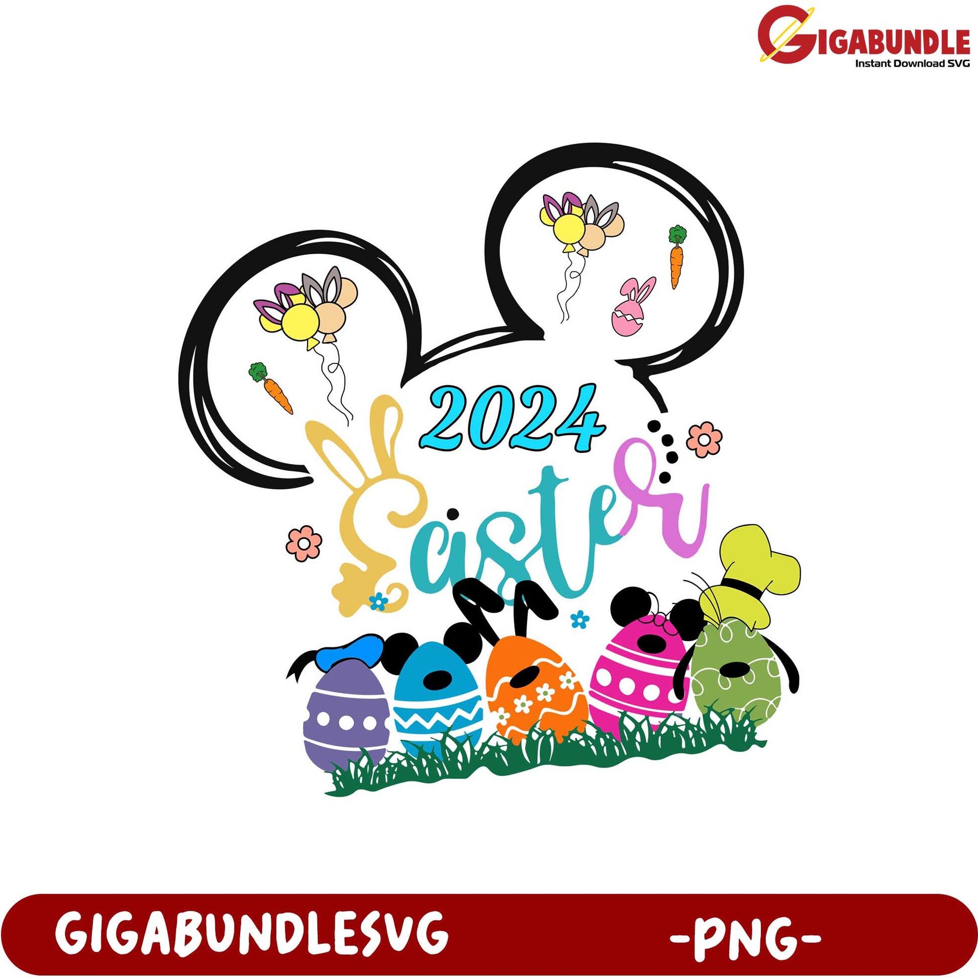 Fun 2024 Easter Design PNG for Festive Celebrations