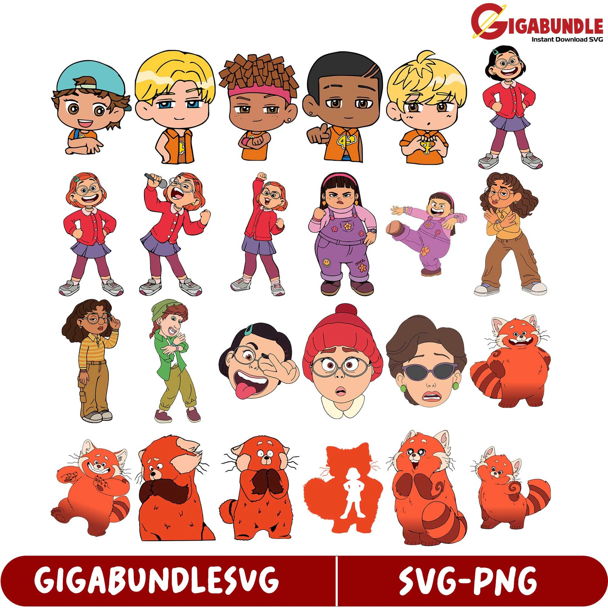 Fun Cartoon Character SVG Bundle for Kids - Instant Download