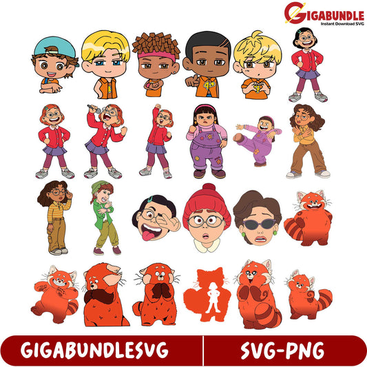 Fun Cartoon Character SVG Bundle for Kids - Instant Download