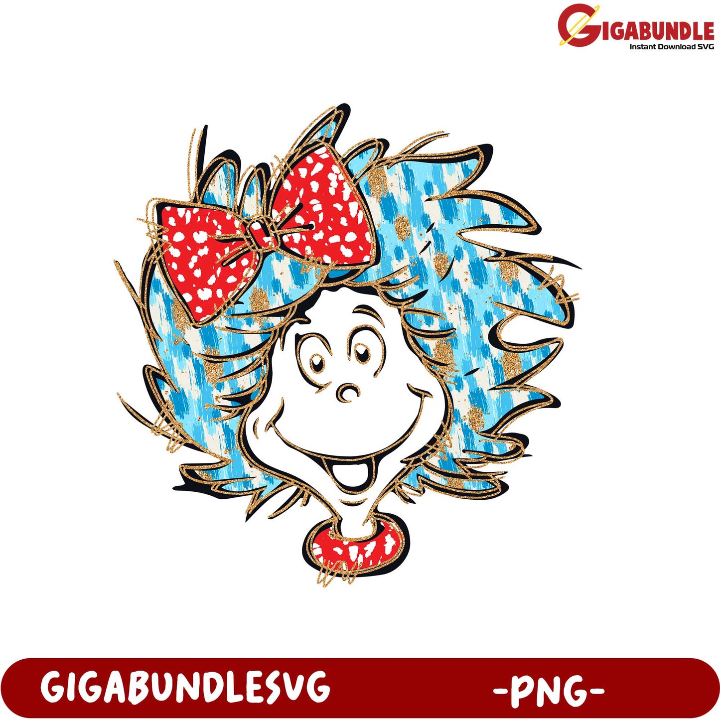 Fun Cat in the Hat PNG Graphic with Colorful Bow for Kids