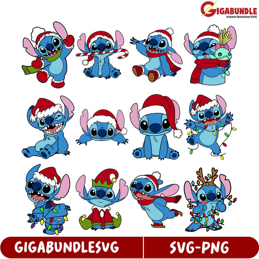 Fun Christmas Stitch SVG Bundle - Instant Download for Projects