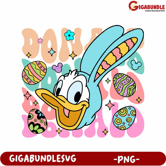 Fun Colorful Bunny and Easter Eggs PNG Design for Celebrations