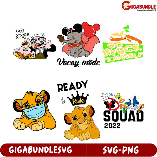 Fun Disney-Inspired SVG Bundle Vacation & Character Designs