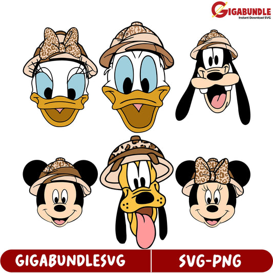 Fun Disney Character SVG Bundle Mickey, Minnie & Friends