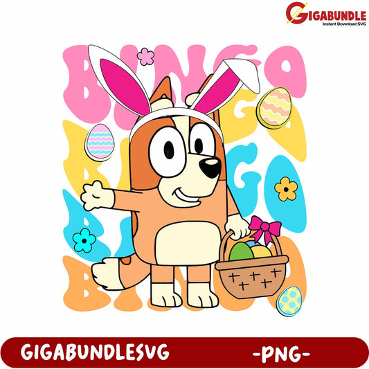 Fun Easter Bunny Character Bingo PNG for Creative Projects