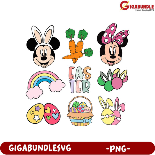 Fun Easter PNG Graphics with Mickey and Minnie Mouse Designs