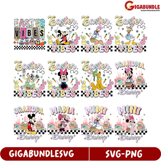 Fun Easter Vibes SVG Bundle - Colorful Family Designs