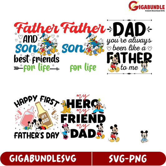 Fun Father-Son SVG Bundle Disney-Inspired Designs for Dad