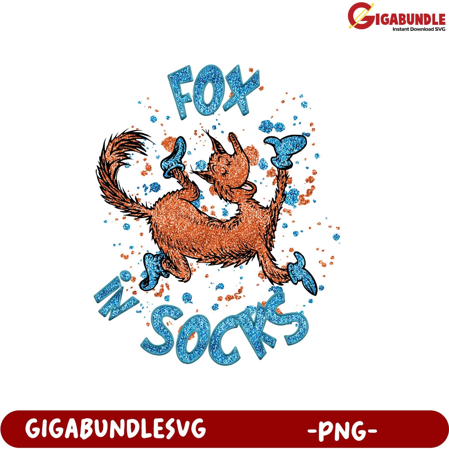 Fun Fox in Socks PNG Design for Creative Projects and Crafts