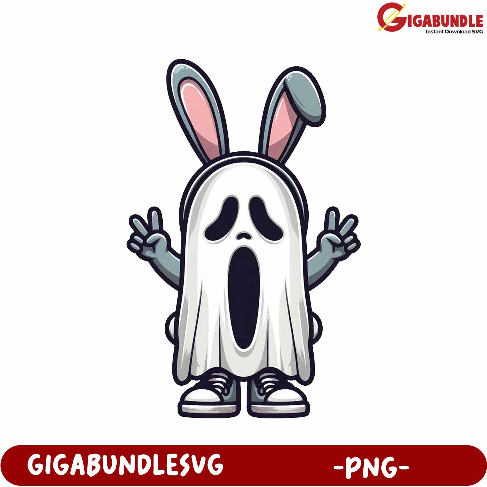 Fun Ghost Bunny Character PNG for Creative Projects and Designs