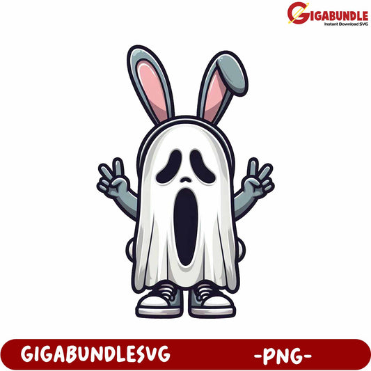 Fun Ghost Bunny Character PNG for Creative Projects and Designs