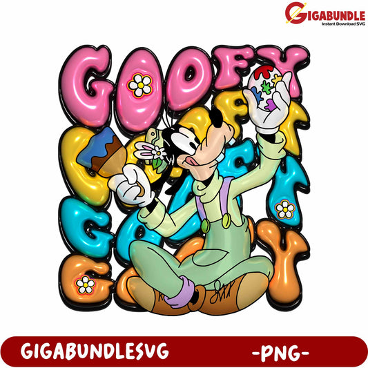 Fun Goofy Character Art Design in Colorful PNG Format