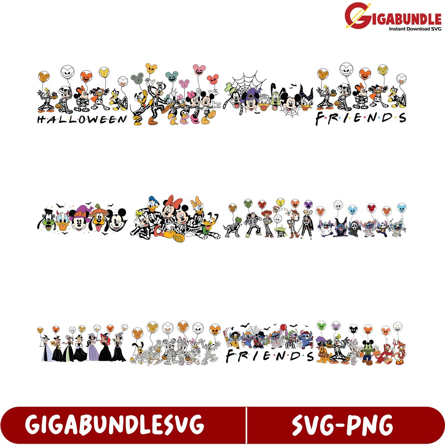 Fun Halloween SVG Bundle Featuring Beloved Character Friends