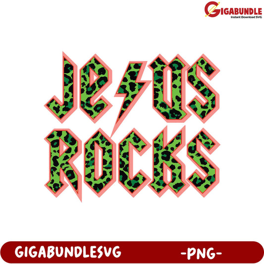 Fun Jesus Rocks PNG Design for T-Shirts and Crafts