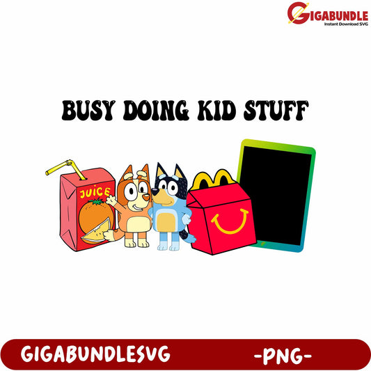 Fun Kids Activity Artwork - Busy Doing Kid Stuff PNG Image