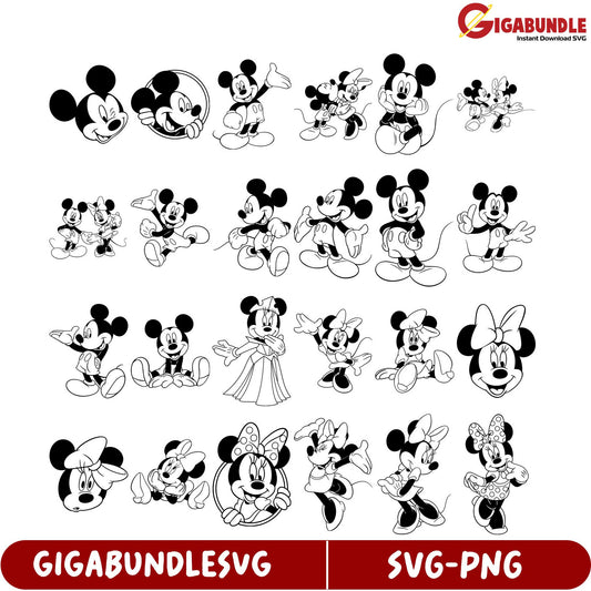 Fun Mickey and Minnie Mouse SVG Bundle for Creative Projects