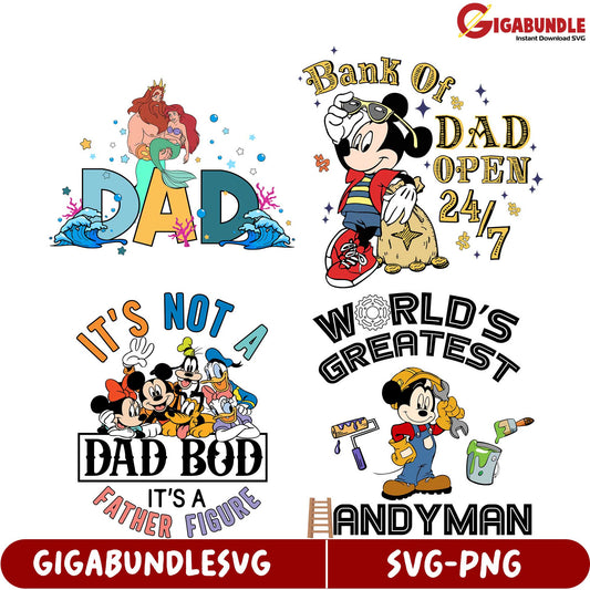 Fun SVG Bundle Creative Dad-Themed Designs for Crafting