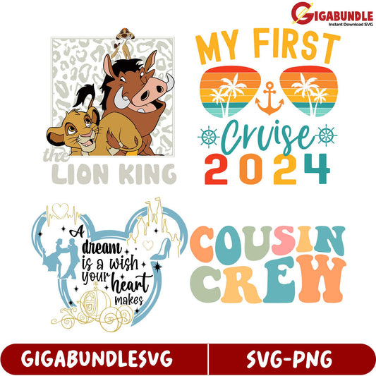 Fun SVG Bundle Disney-Themed Designs for My First Cruise 2024