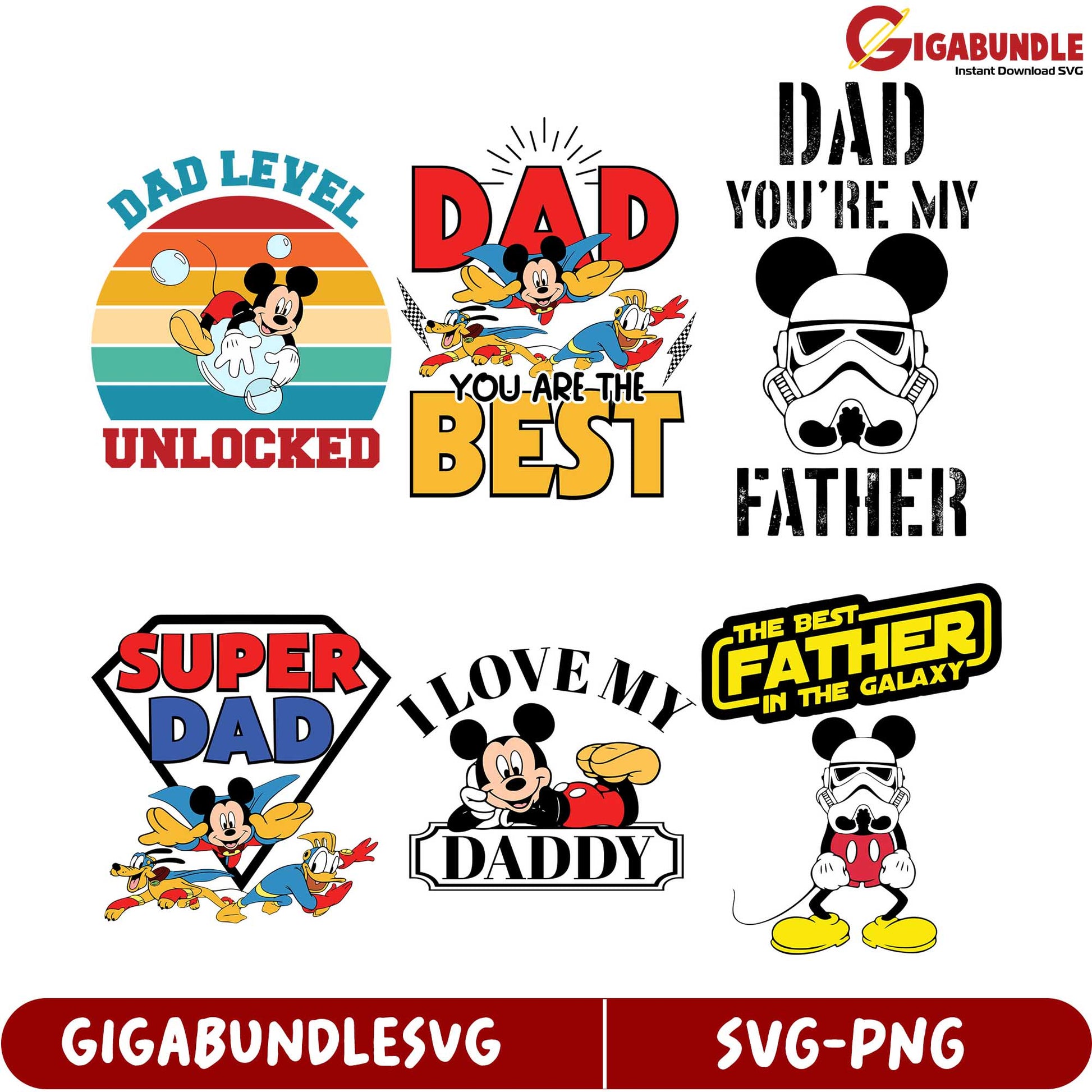 Fun SVG Bundle for Dads Mickey Mouse Designs for Every Occasion