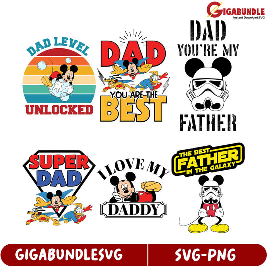 Fun SVG Bundle for Dads Mickey Mouse Designs for Every Occasion