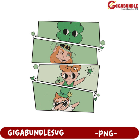 Fun St. Patrick’s Day PNG Clipart with Leprechauns and Shamrocks