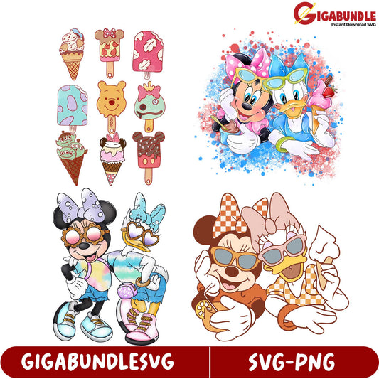 Fun Summer SVG Bundle Cute Ice Cream & Character Designs