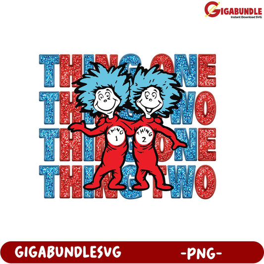 Fun Thing 1 and Thing 2 PNG Design for Kids’ Crafts and Projects