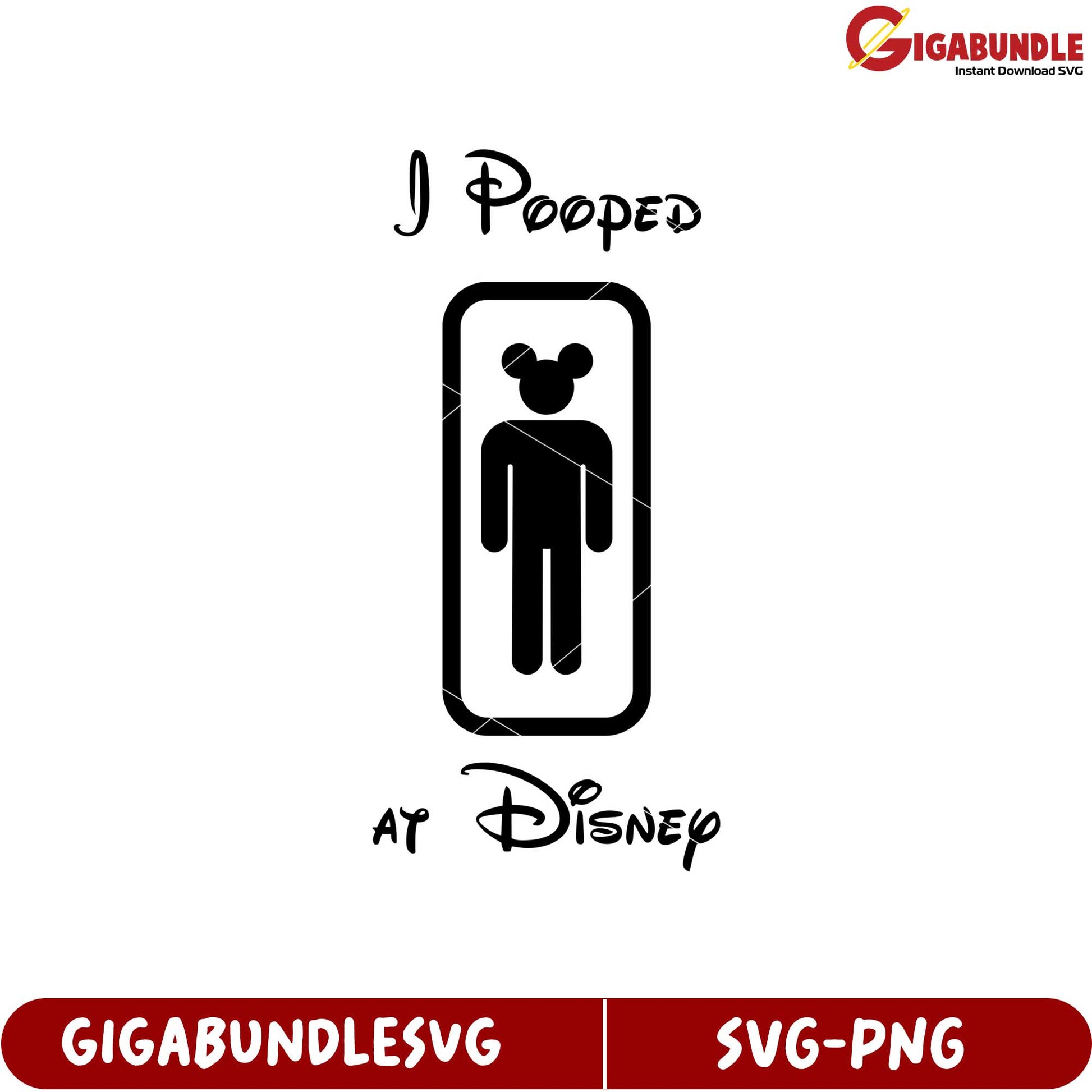 Funny Bathroom Humor SVG Design for Disney Lovers Instant Download